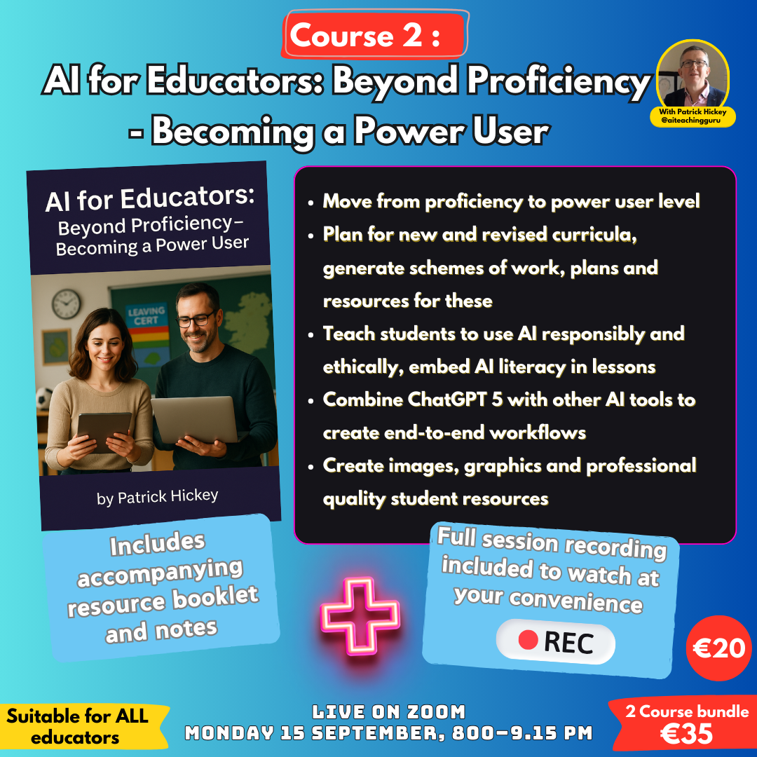 Course 2: AI for Educators: Beyond Proficiency: Becoming a Power User
